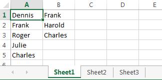 Как да сравните две колони в Excel за съвпадения